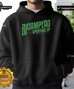 Official Sporting CP Bicampeo 24/25 Hoodie featuring team logo and colors for fans of Sporting Clube de Portugal.