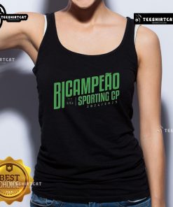 Official Sporting CP Bicampeo 24/25 tank top featuring team colors and logo, perfect for fans and sports enthusiasts.