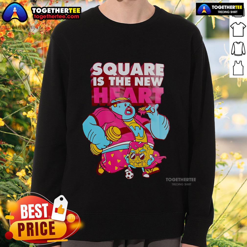 Official Square Is The New Heart Sweatshirt Alt Text: Official square is the new heart sweatshirt featuring a stylish design, perfect for casual wear and cozy comfort.