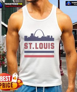 Official St. Louis Strong Skyline Tank Top featuring a vibrant city skyline design, perfect for showing city pride.