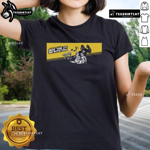 Official Star Wars Day May The 4th Be With You ladies tee featuring iconic designs celebrating Star Wars fandom.
