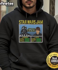 Official Star Wars Jam Vader and Luke hoodie featuring iconic characters in a stylish design for fans.