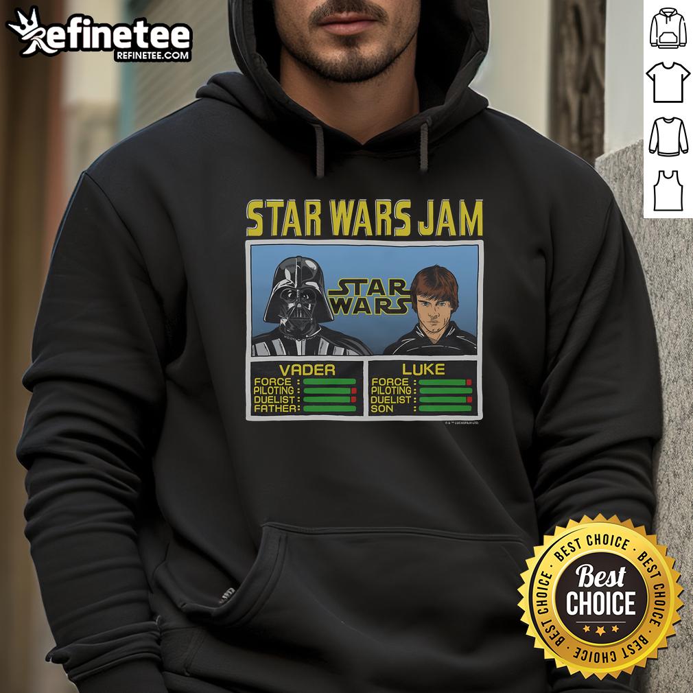 Official Star Wars Jam Vader And Luke Hoodie Official Star Wars Jam Vader and Luke hoodie featuring iconic characters in a stylish design for fans.