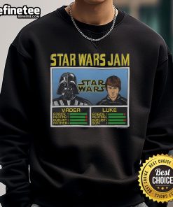Official Star Wars Jam Vader and Luke sweatshirt featuring iconic characters in a stylish design for fans.