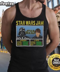 Official Star Wars Jam Vader and Luke tank top featuring iconic characters in a stylish design for fans.