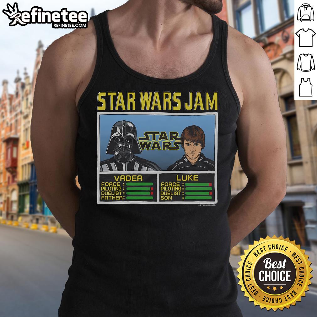 Official Star Wars Jam Vader And Luke Tank Top Official Star Wars Jam Vader and Luke tank top featuring iconic characters in a stylish design for fans.