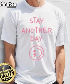 Official Stay Another Day Sad Mental Health Awareness T-Shirt featuring a poignant design to promote mental health awareness.