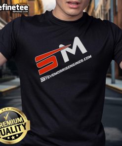 Official Steve Morris Engines logo t-shirt featuring vibrant design, perfect for automotive enthusiasts and fans.