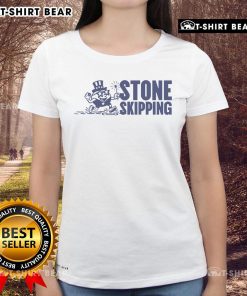 Official Stone Skipping Splash Ladies Tee featuring a stylish design perfect for water sports enthusiasts.