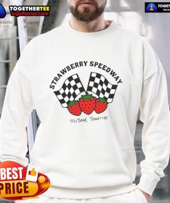 Official Strawberry Speedway sweatshirt featuring a vibrant design, perfect for fans in Portland, Tennessee.