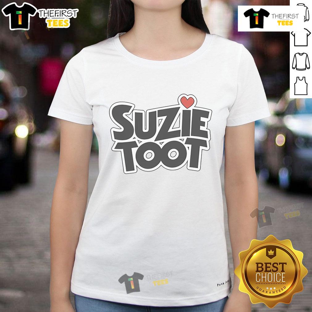 Official Suzie Toot Logo Ladies Tee Alt Text: Official Suzie Toot logo featured on a stylish ladies tee, perfect for casual wear and fans of the brand.