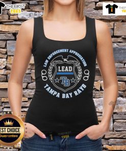 Official Tampa Bay Rays Law Enforcement Appreciation Day 2025 tank top featuring team colors and logo design.