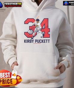 Official Team Brown Kirby Puckett Baseball Hall of Fame Member Signature Hoodie showcasing unique design and team pride.