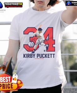 Official Teambrown Kirby Puckett Baseball Hall Of Fame Member Signature T-Shirt