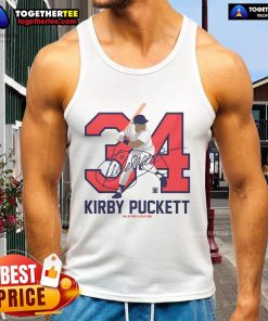 Official Team Brown Kirby Puckett Baseball Hall of Fame Member Signature Tank Top featuring iconic player autograph.