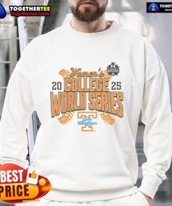 Official Tennessee Lady Vols 2025 NCAA Softball Women's College World Series sweatshirt in orange, showcasing team spirit.