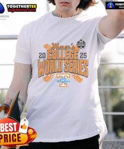 Official Tennessee Lady Vols 2025 NCAA Softball Women's College World Series T-Shirt in vibrant orange and white design.