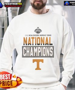 Official Tennessee Volunteers 2025 NCAA DI Women's Tennis National Champions sweatshirt featuring team colors and logo.