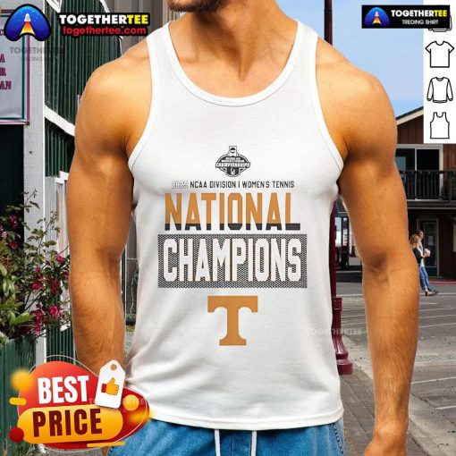 Official Tennessee Volunteers 2025 NCAA DI Women's Tennis National Champions tank top showcasing team pride and victory.