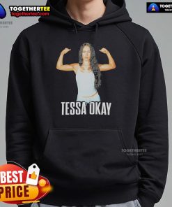 Official Tessa Okay muscle photo hoodie featuring a stylish design and vibrant colors, perfect for fitness enthusiasts.
