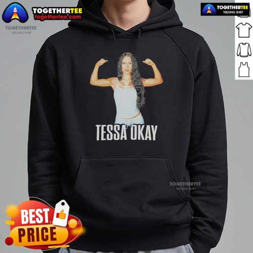 Official Tessa Okay muscle photo hoodie featuring a stylish design and vibrant colors, perfect for fitness enthusiasts.