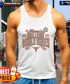 Official Texas Longhorns Softball 2025 NCAA Women's College World Series tank top in burnt orange, perfect for fans.