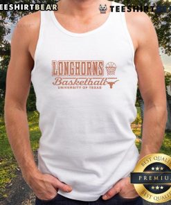 Vintage Texas Longhorns tank top featuring classic basketball design for University of Texas fans.
