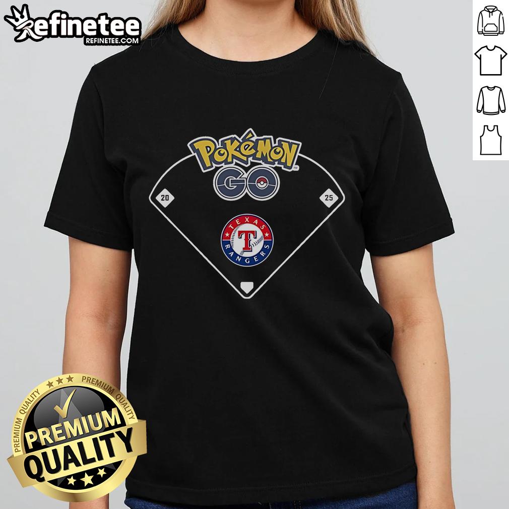 Official Texas Rangers X Pokemon Go Ballpark Ladies Tee Official Texas Rangers X Pokemon Go Ballpark Ladies Tee featuring vibrant graphics and a stylish design for fans.