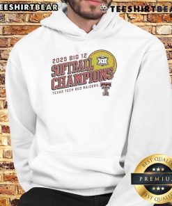 Alt Text: Official Texas Tech Red Raiders 2025 Big 12 Softball Conference Tournament Champions hoodie in team colors.
