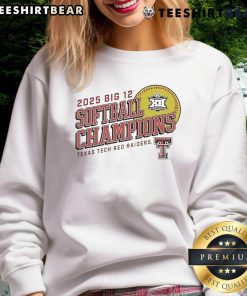 Texas Tech Red Raiders 2025 Big 12 Softball Tournament Champions sweatshirt showcasing team pride and victory.