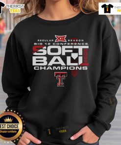 Alt Text: Official Texas Tech Red Raiders 2025 Big 12 Softball Regular Season Champions Sweatshirt in team colors.