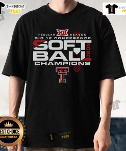 Official Texas Tech Red Raiders 2025 Big 12 Softball Champions T-Shirt featuring team colors and logo design.