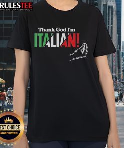 Official Thank God I'm Italian hand ladies tee featuring a stylish design, perfect for proud Italian women.