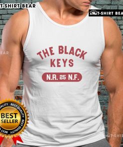 Official The Black Keys NR 25 NF Tank Top featuring a vintage design and logo, perfect for music fans and summer wear.