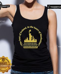 Alt Text: Official The Dead Rabbit Irish Imports Manhattan tank top featuring a stylish design and vibrant colors for casual wear.