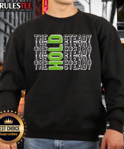 Official The Hold Steady Repeat Sweatshirt in black featuring bold logo design, perfect for fans of the band.