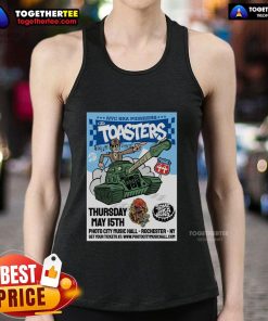 Alt Text: Official The Toasters NY Ska Pioneers show tank top design for May 15, 2025, featuring vibrant colors and iconic logo.