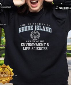 University of Rhode Island College of the Environment and Life Sciences sweatshirt in navy blue with logo.