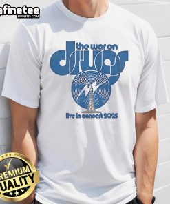 Alt Text: Official The War On Drugs Live In Concert 2025 T-Shirt featuring vibrant graphics and band logo, perfect for fans.