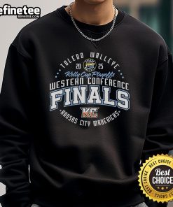 Official Toledo Walleye 2025 Western Conference Finals sweatshirt featuring team logo and vibrant colors.