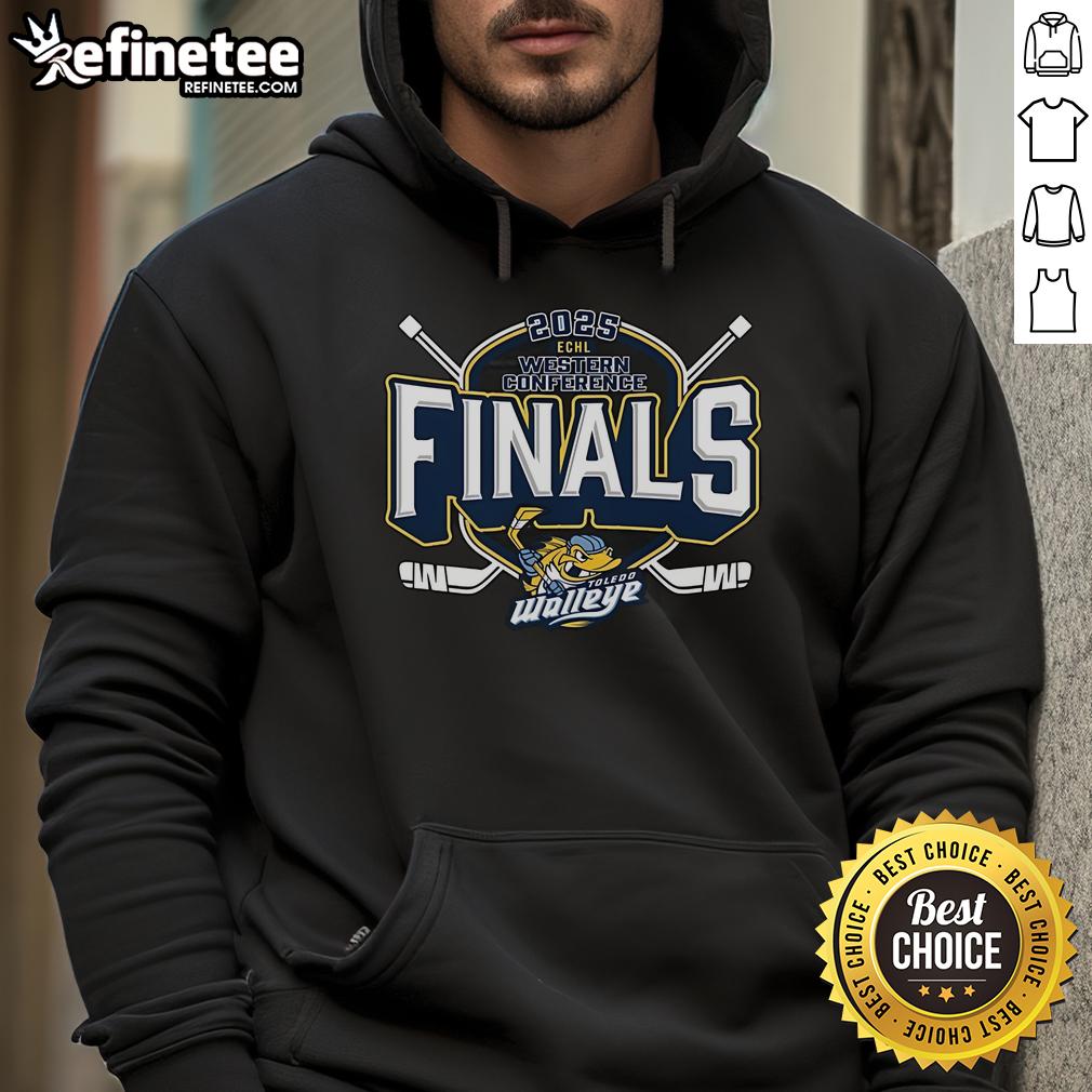 Official Toledo Walleye Buckner Western Conference Finals 2025 Hoodie Alt Text: Official Toledo Walleye Buckner Western Conference Finals 2025 hoodie featuring team logo and vibrant design.