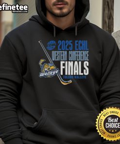 Alt Text: Official Toledo Walleye Landry 2025 ECHL Western Conference Finals hoodie in navy blue with team logo.