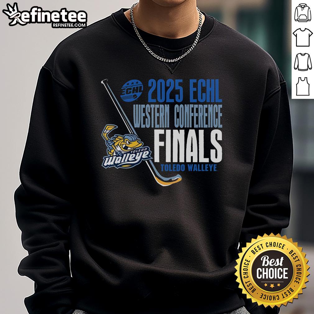 Official Toledo Walleye Landry 2025 Echl Western Conference Finals Sweatshirt Alt Text: Official Toledo Walleye Landry 2025 ECHL Western Conference Finals Sweatshirt showcasing team pride and style.