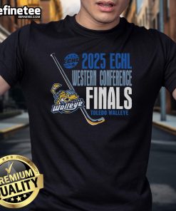 Official Toledo Walleye Landry 2025 ECHL Western Conference Finals T-Shirt featuring team logo and vibrant design.