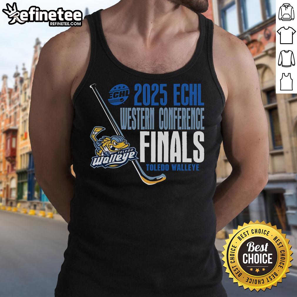 Official Toledo Walleye Landry 2025 Echl Western Conference Finals Tank Top Official Toledo Walleye Landry 2025 ECHL Western Conference Finals tank top featuring team logo and vibrant colors.