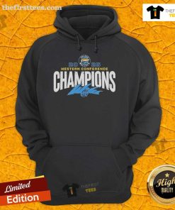 Official Toledo Walleye X 2025 ECHL Western Conference Champions hoodie featuring team logo and championship design.