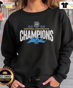 Official Toledo Walleye X 2025 ECHL Western Conference Champions sweatshirt featuring team logo and championship design.