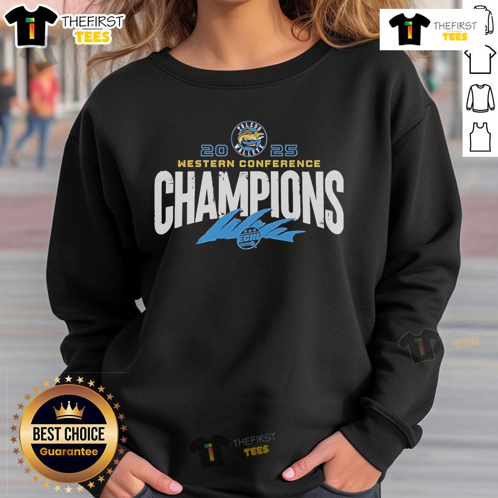 Official Toledo Walleye X 2025 ECHL Western Conference Champions Special Sweatshirt Official Toledo Walleye X 2025 ECHL Western Conference Champions sweatshirt featuring team logo and championship design.