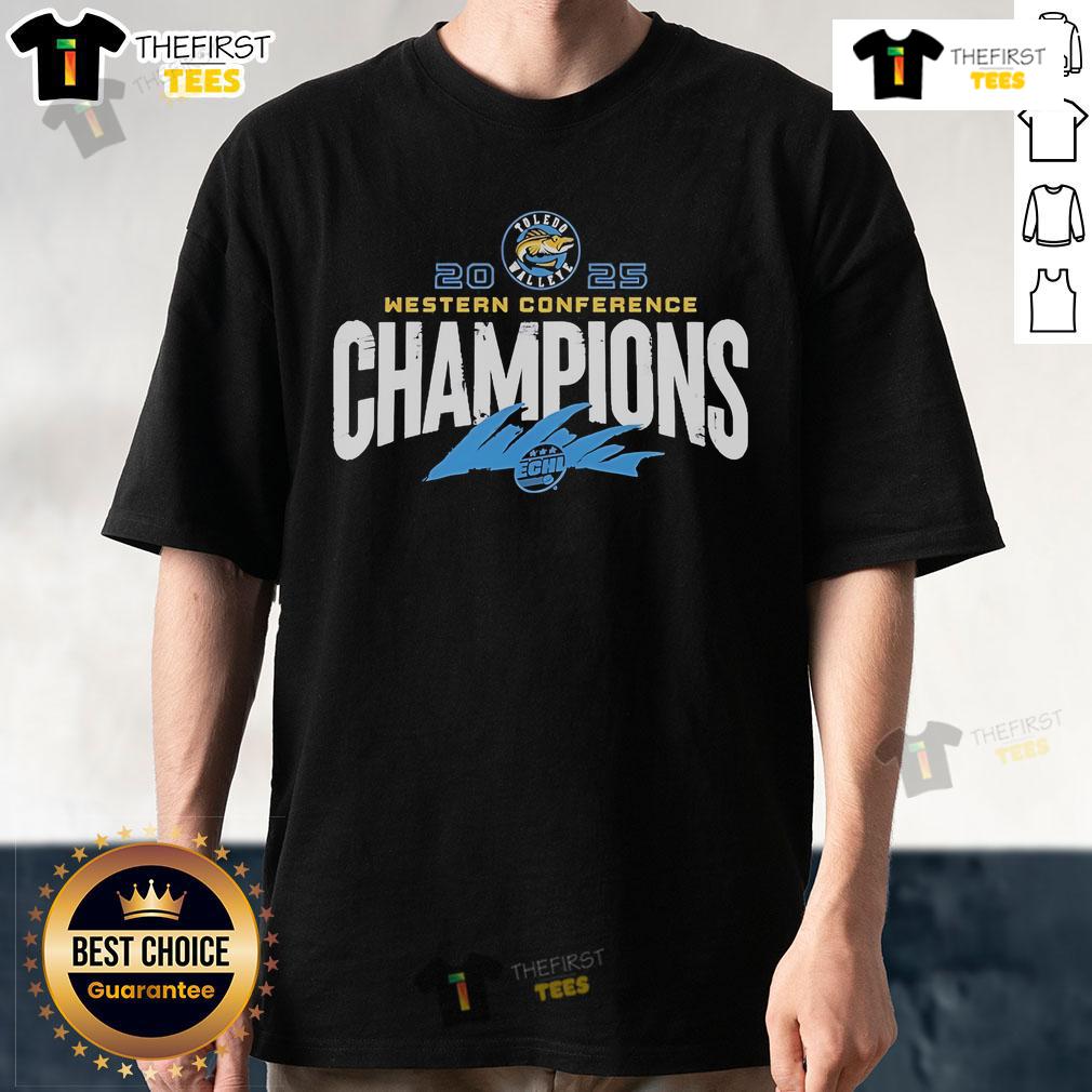 Official Toledo Walleye X 2025 ECHL Western Conference Champions Special T-Shirt Official Toledo Walleye X 2025 ECHL Western Conference Champions special t-shirt featuring team logo and celebratory design.