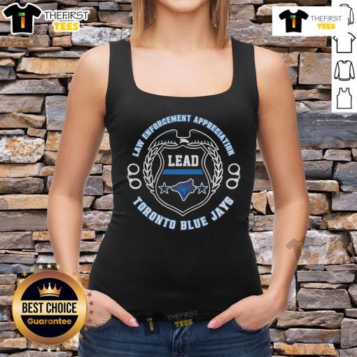 Official Toronto Blue Jays Law Enforcement Appreciation Day 2025 tank top featuring vibrant team colors and logo.